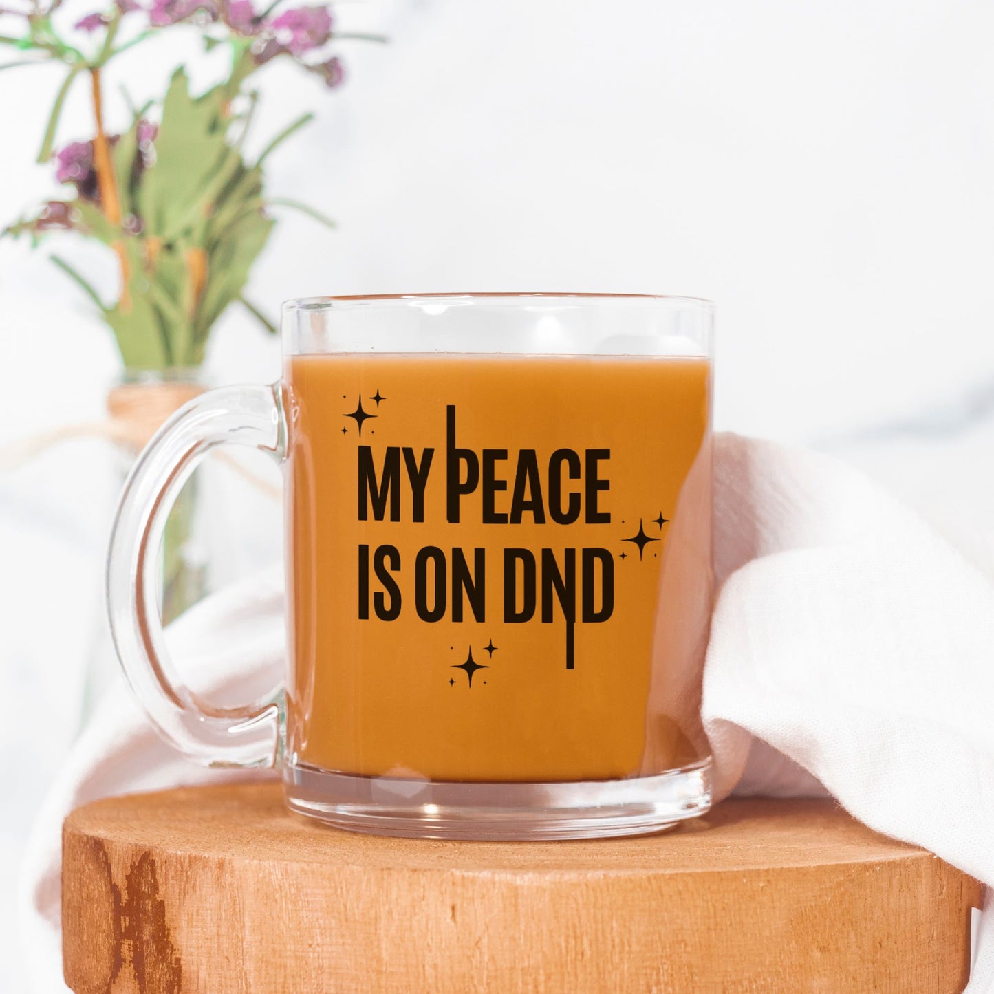 My Peace is on DND Glass Mug